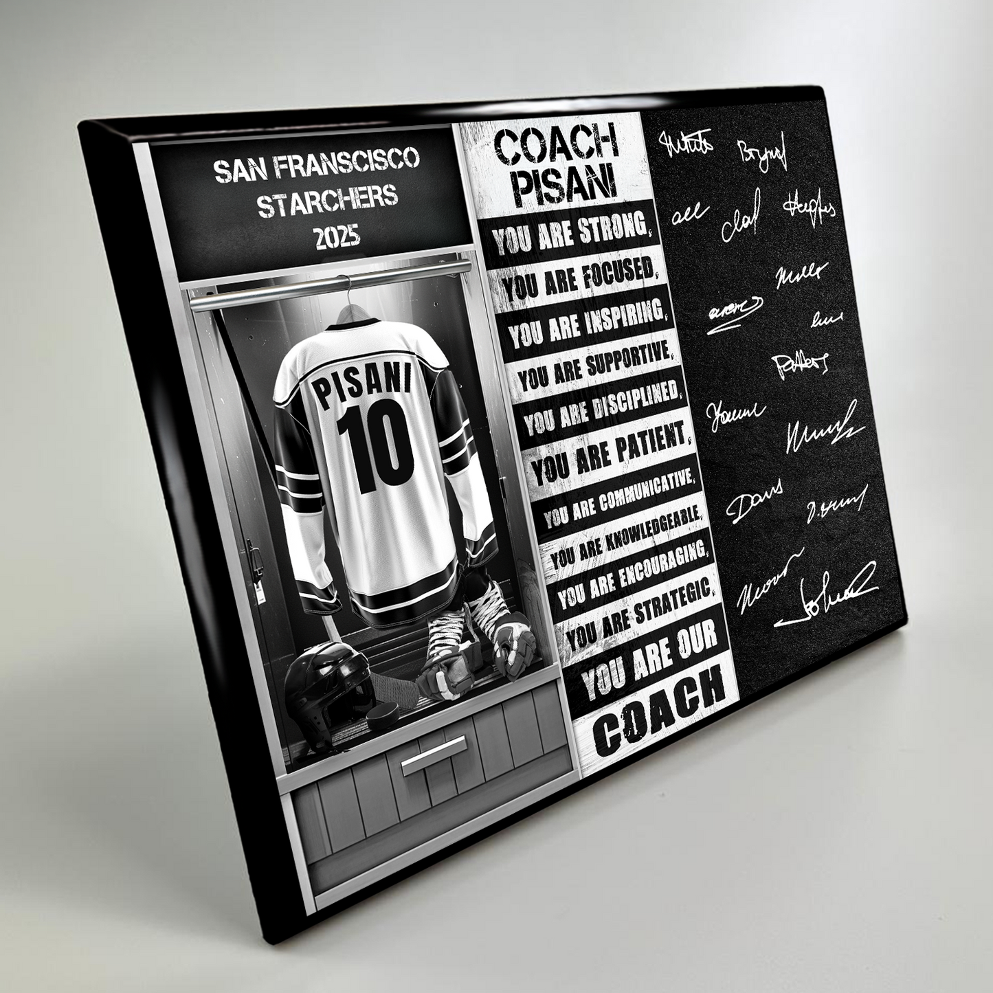 Ice Hockey Coach Signable Plaque – Personalized Team Gift
