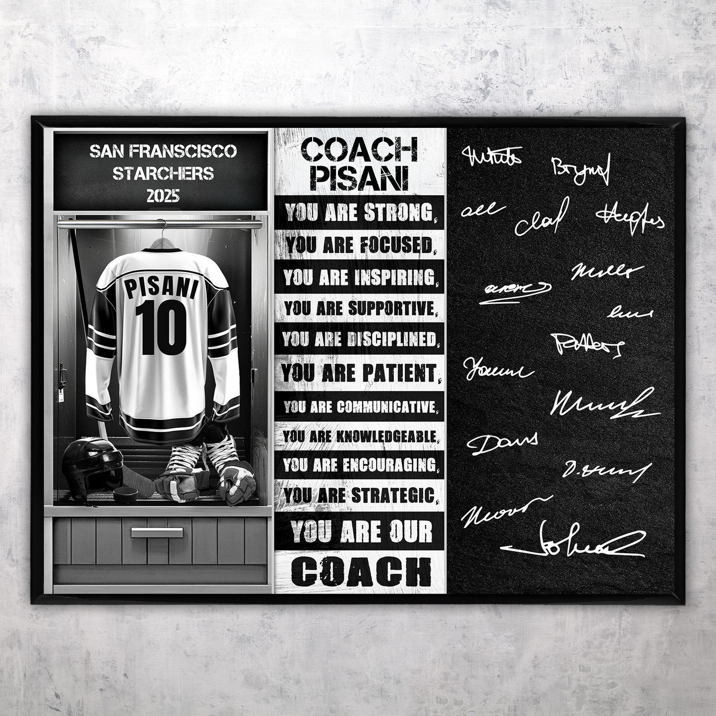 Ice Hockey Coach Signable Plaque – Personalized Team Gift