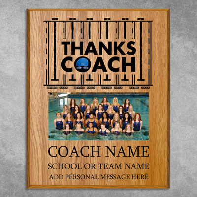 Swimming Coach Appreciation Plaque – Personalized Team Thank You Award