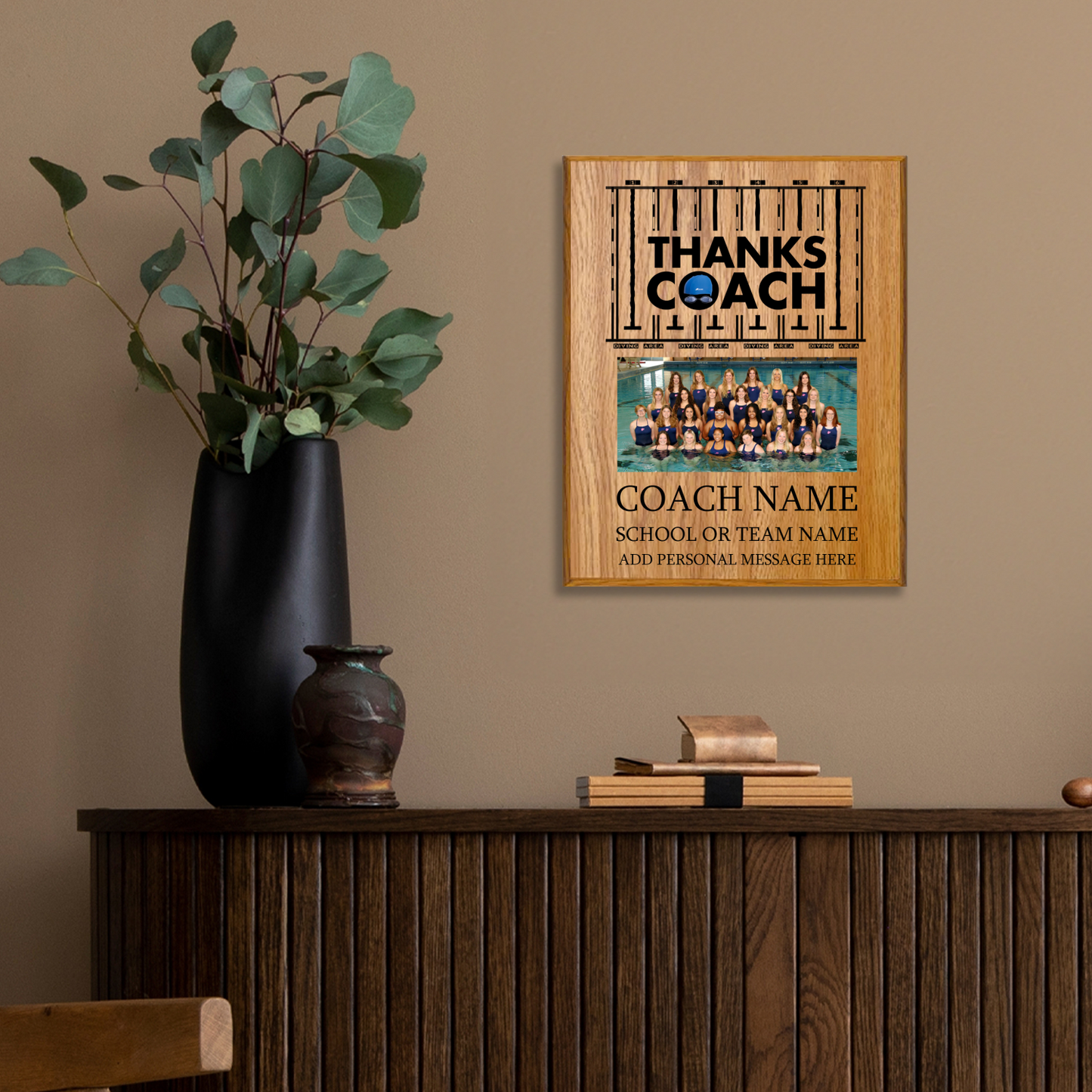 Swimming Coach Appreciation Plaque – Personalized Team Thank You Award