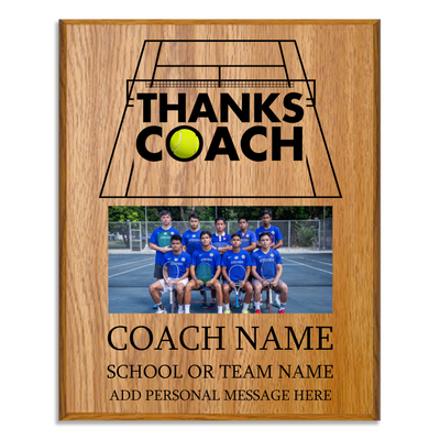 Tennis Coach Appreciation Plaque – Personalized Team Thank You Award