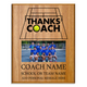 Tennis Coach Appreciation Plaque – Personalized Team Thank You Award