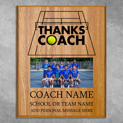 Tennis Coach Appreciation Plaque – Personalized Team Thank You Award