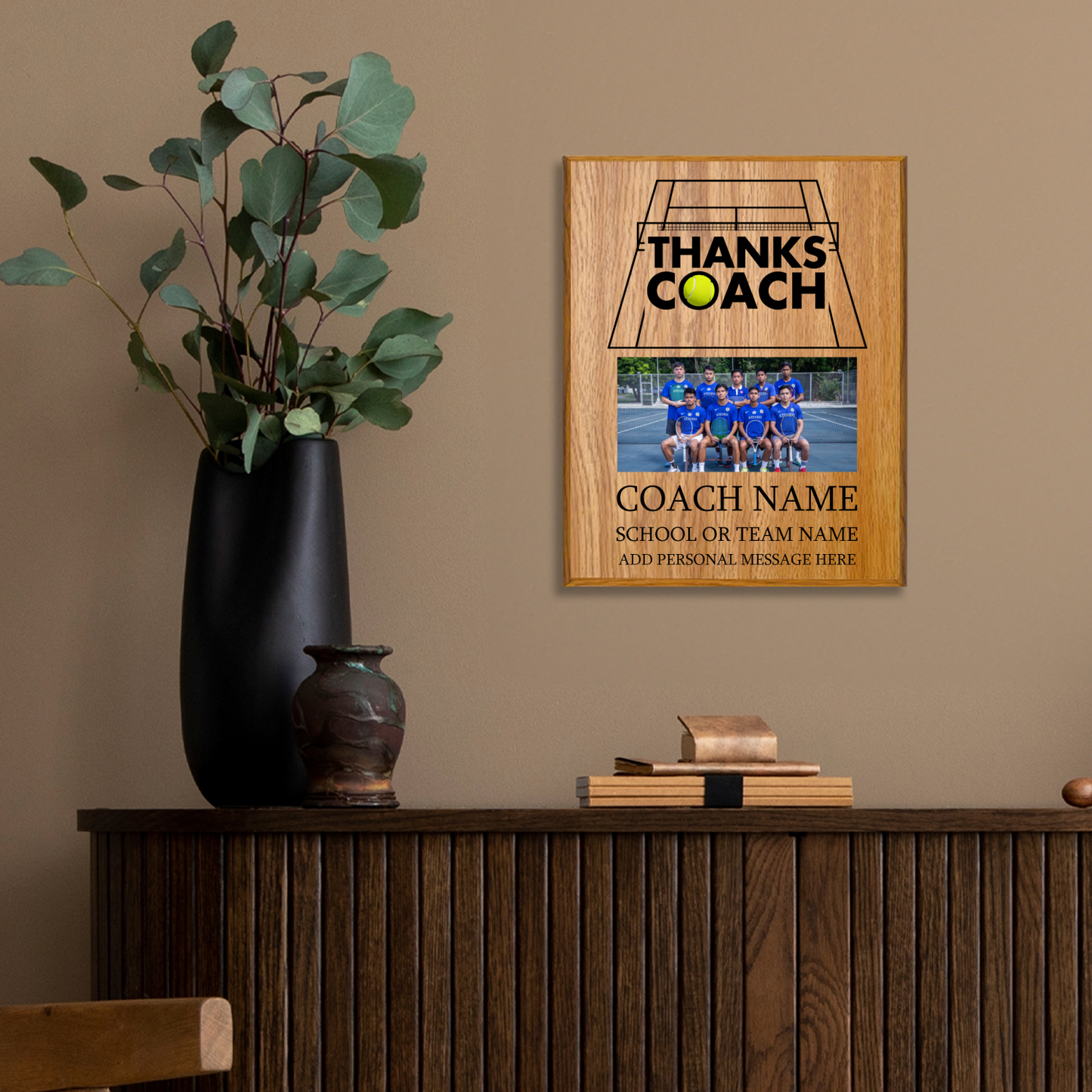 Tennis Coach Appreciation Plaque – Personalized Team Thank You Award