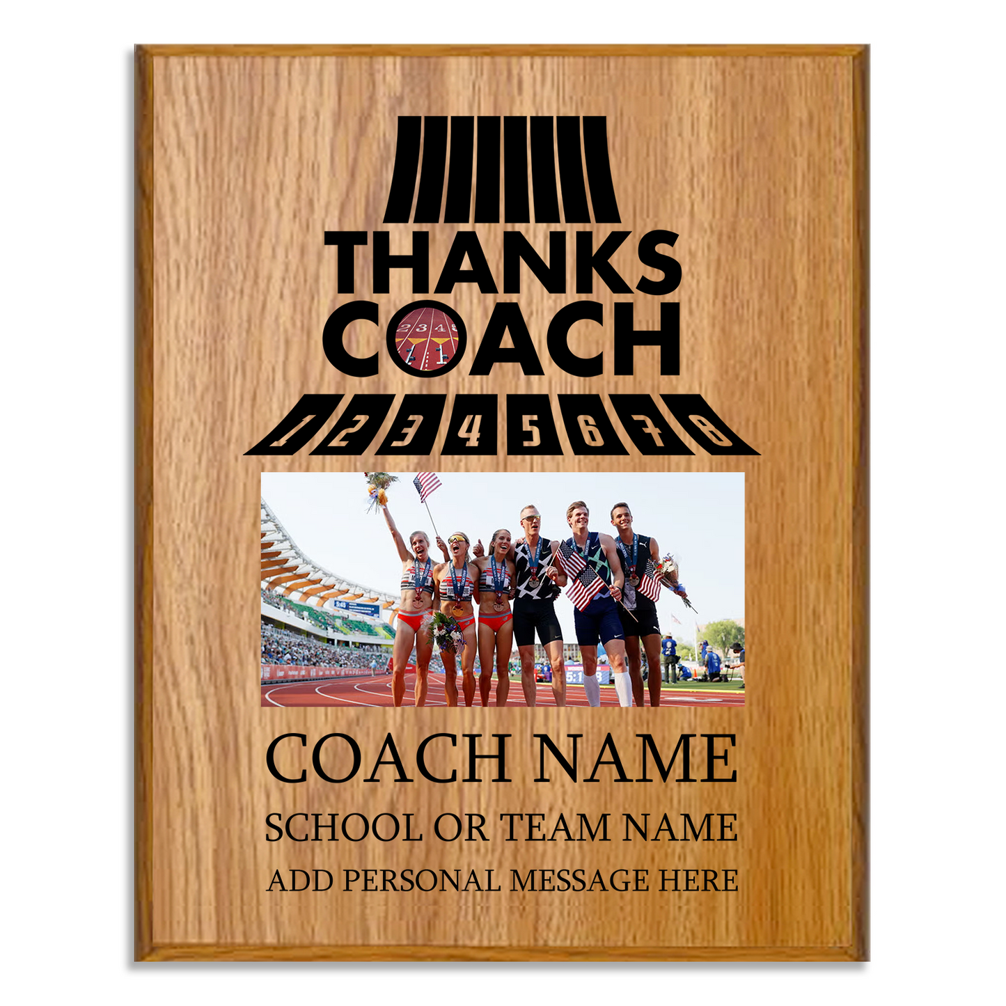 Track & Field Coach Appreciation Plaque – Personalized Team Thank You Award