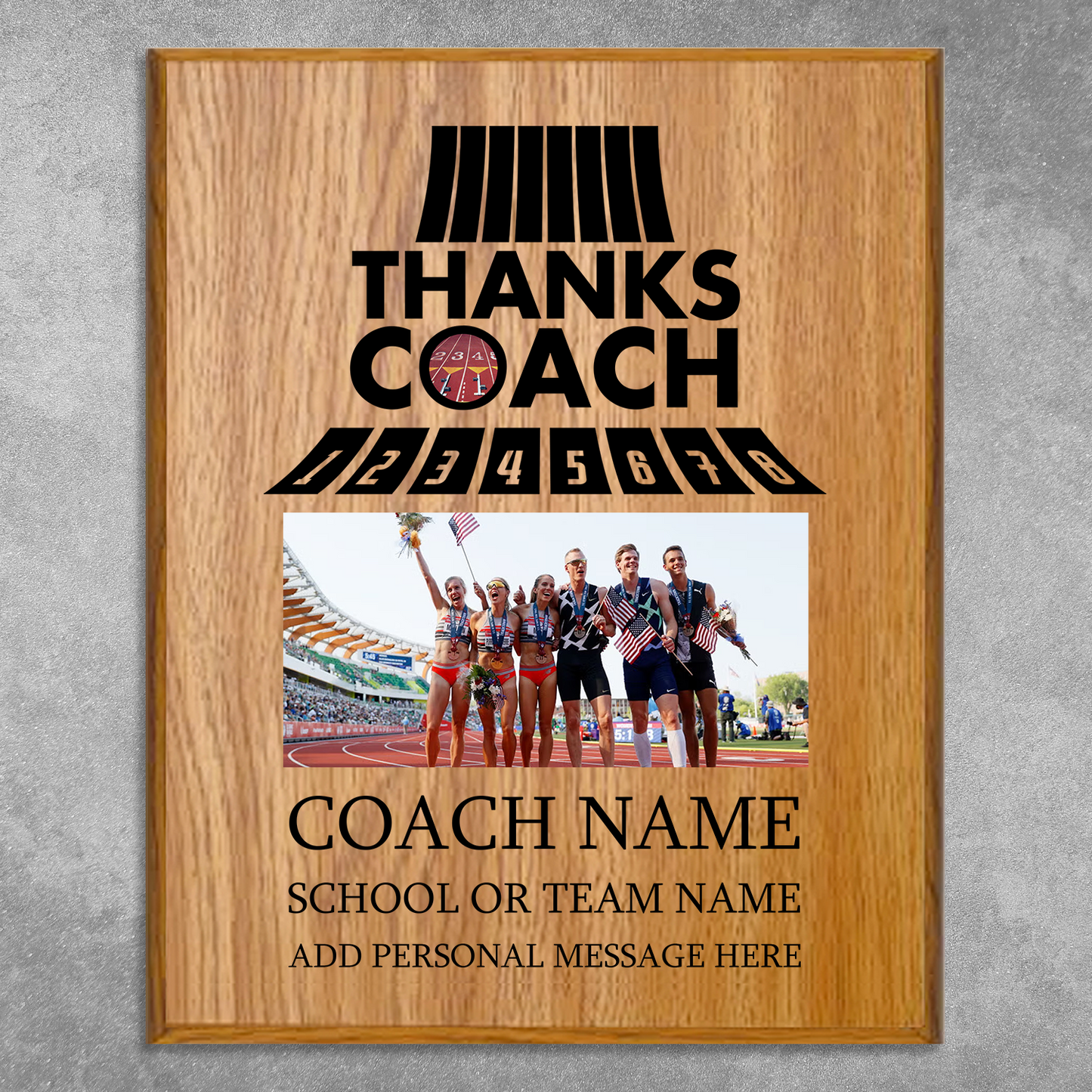 Track & Field Coach Appreciation Plaque – Personalized Team Thank You Award