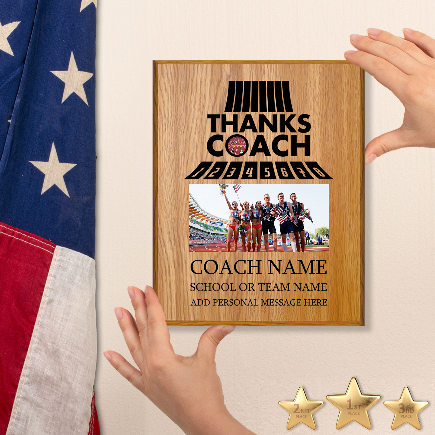 Track & Field Coach Appreciation Plaque – Personalized Team Thank You Award
