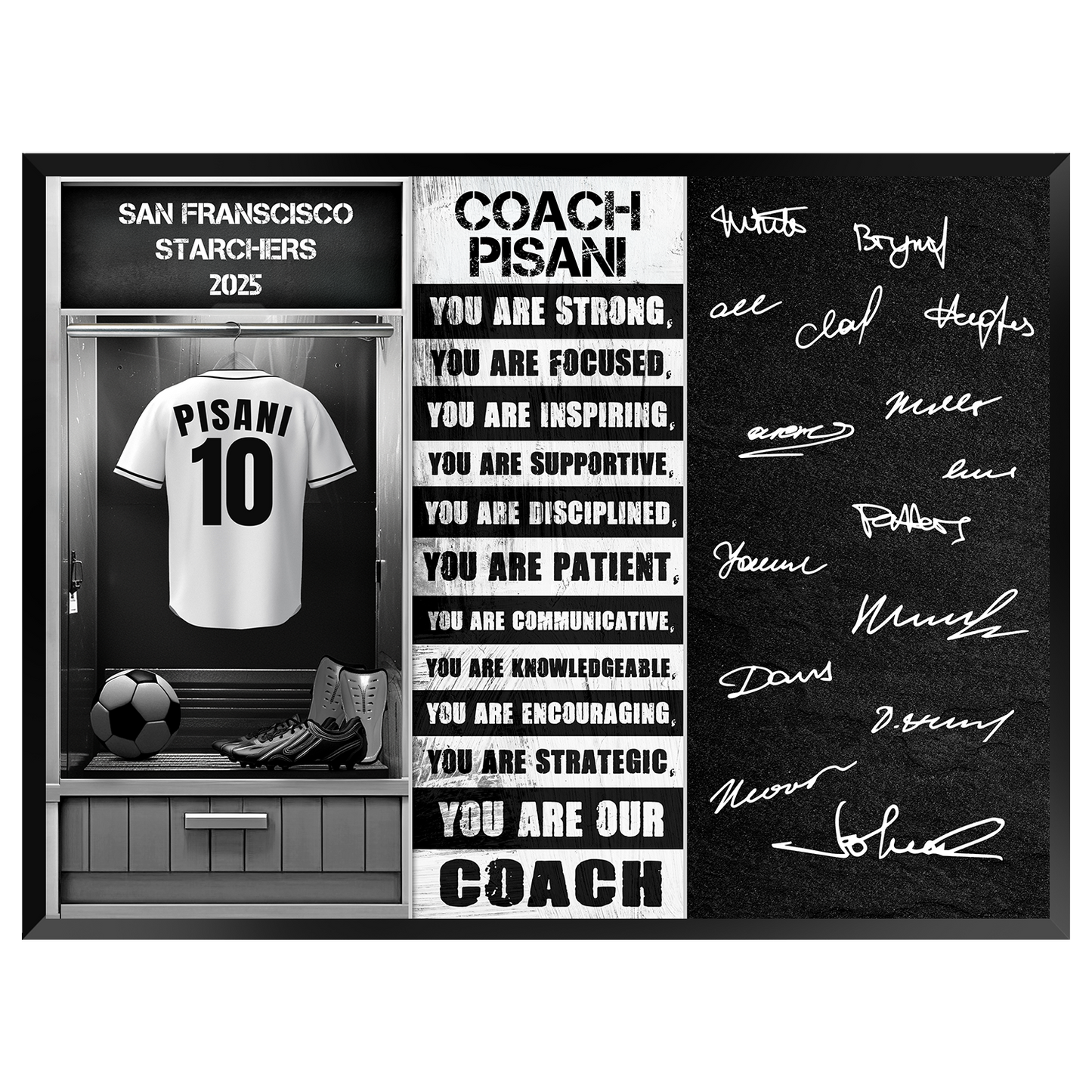 Soccer Coach Signable Plaque – Personalized Team Gift