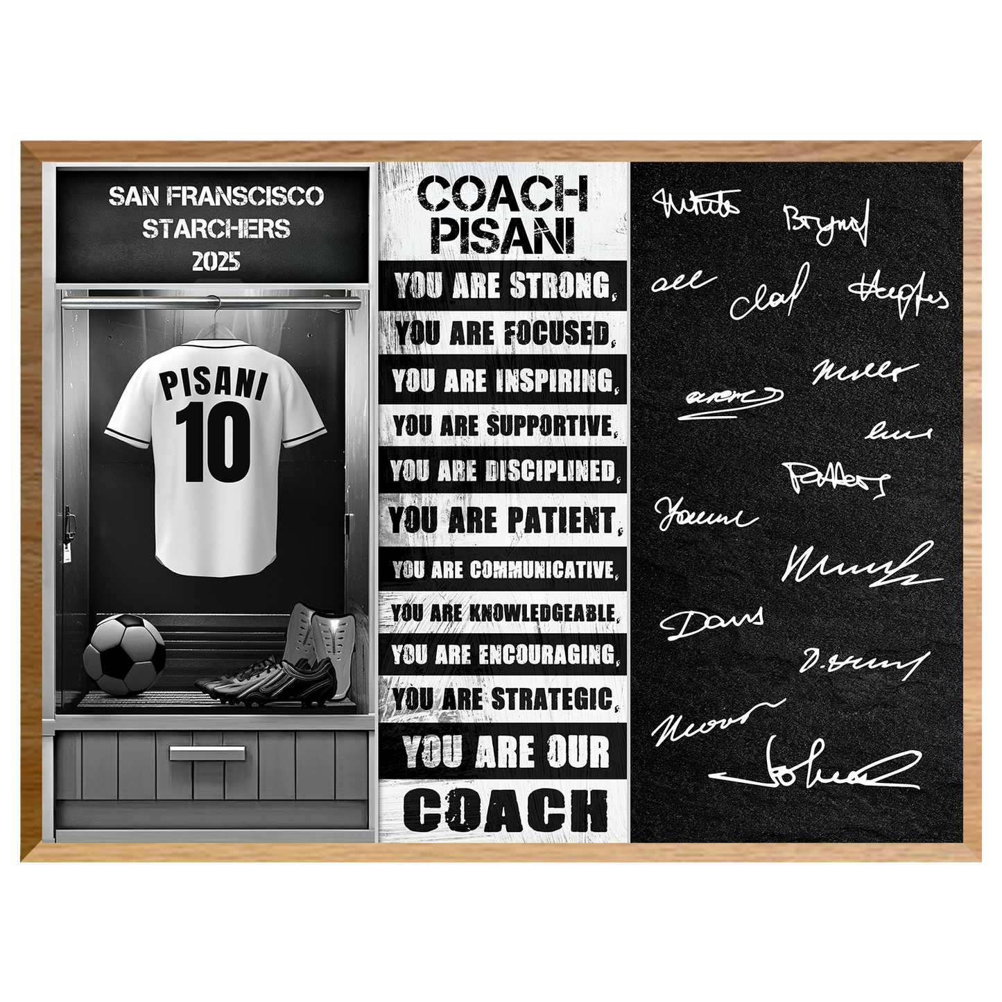 Soccer Coach Signable Plaque – Personalized Team Gift