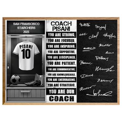 Soccer Coach Signable Plaque – Personalized Team Gift