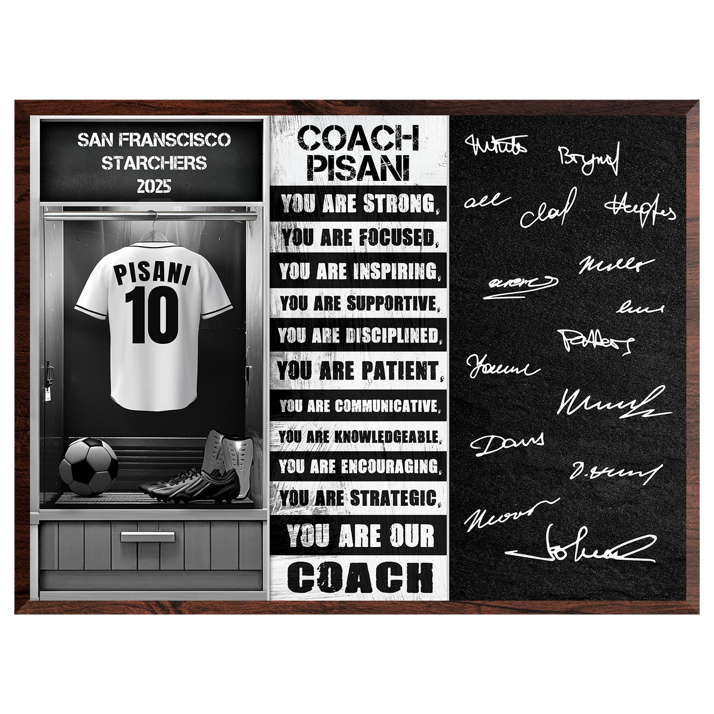 Soccer Coach Signable Plaque – Personalized Team Gift