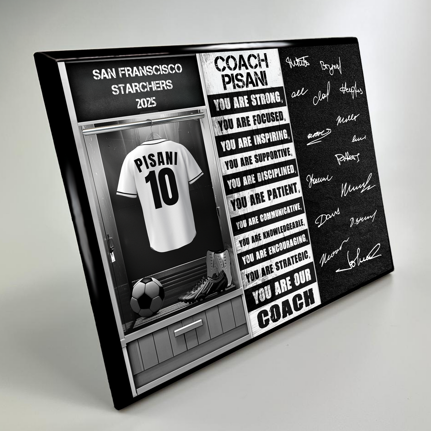 Soccer Coach Signable Plaque – Personalized Team Gift