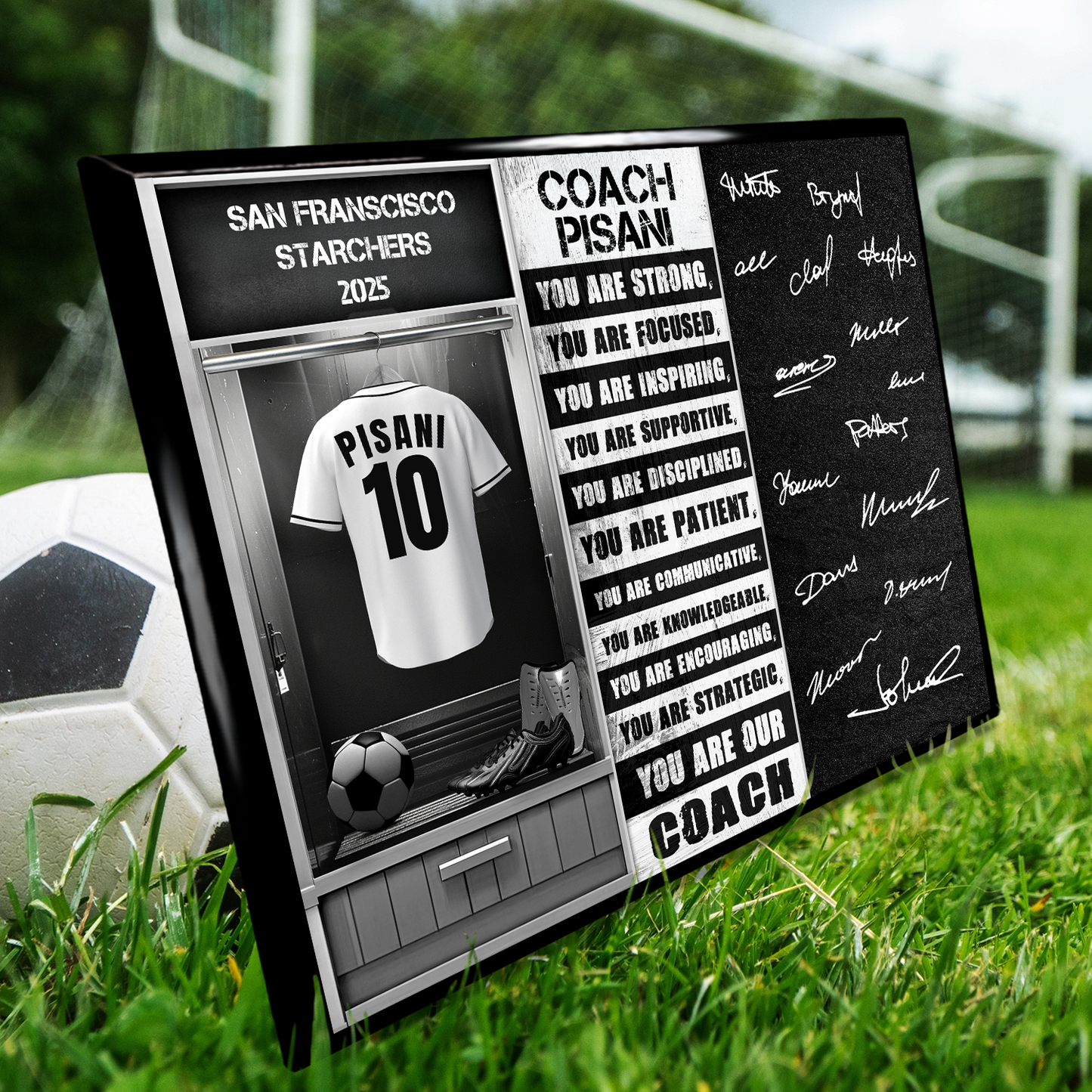 Soccer Coach Signable Plaque – Personalized Team Gift
