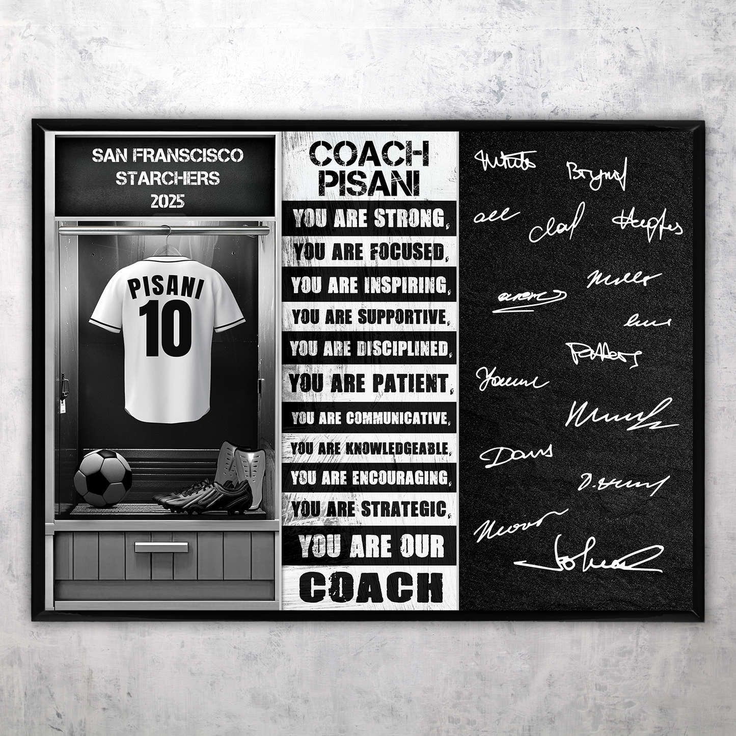 Soccer Coach Signable Plaque – Personalized Team Gift