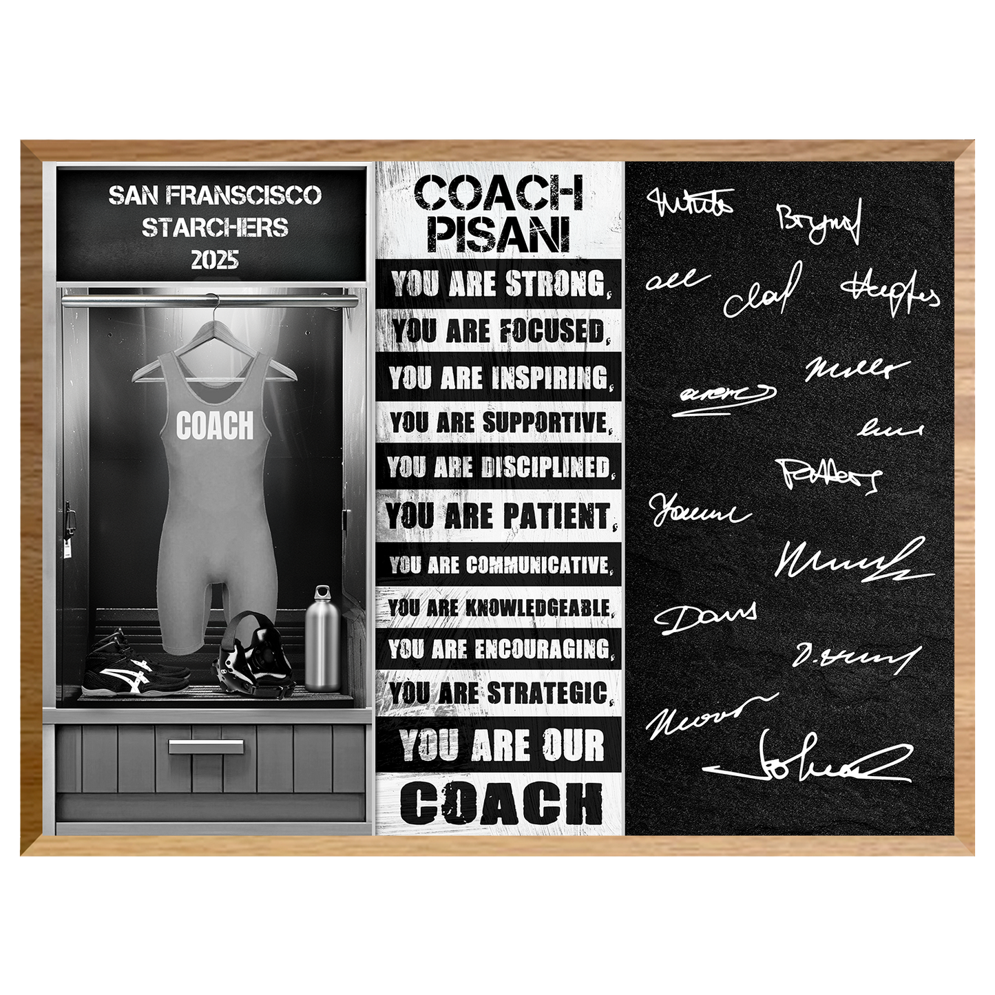 Signable Wrestling Coach Awards - Jersery in locker room