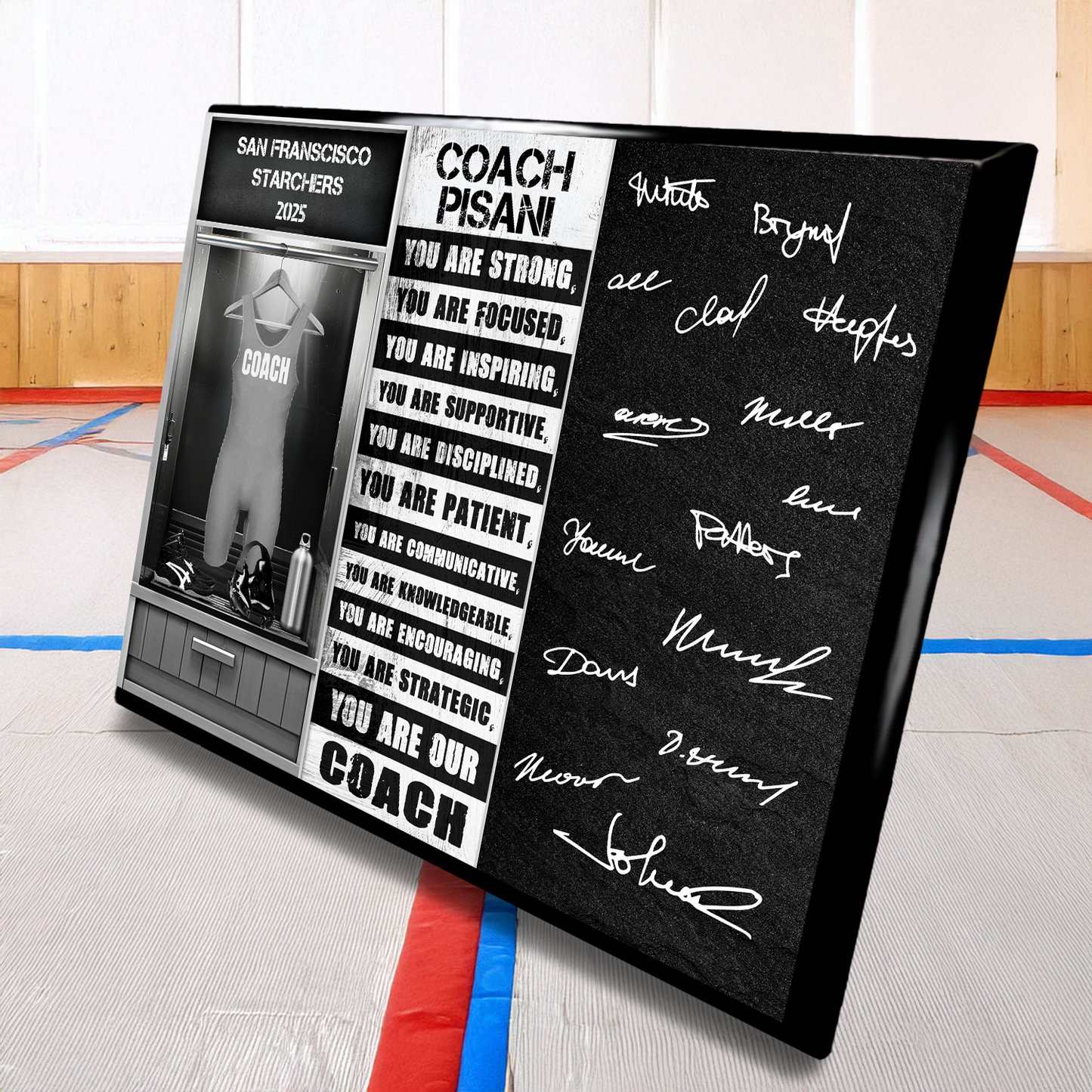 Signable Wrestling Coach Awards - Jersery in locker room