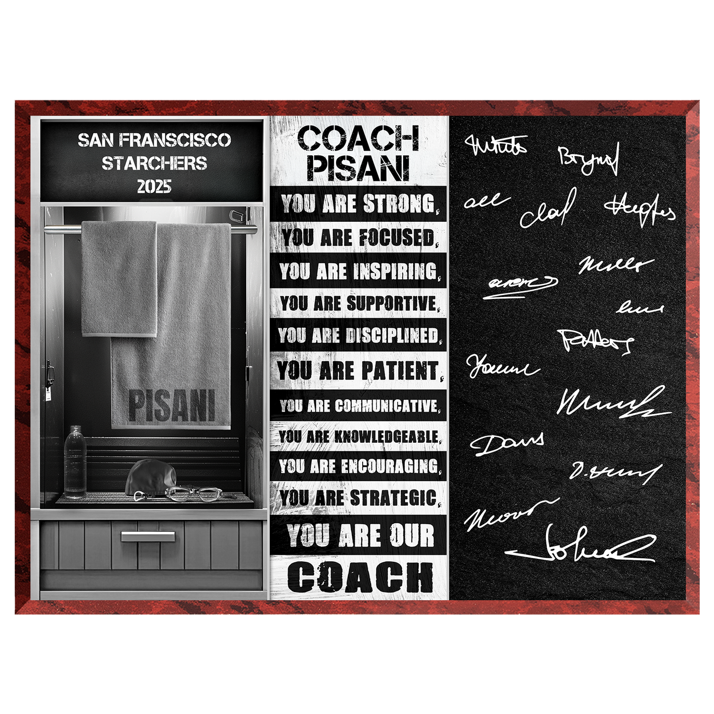 Swimming Coach Signable Plaque – Personalized Team Gift