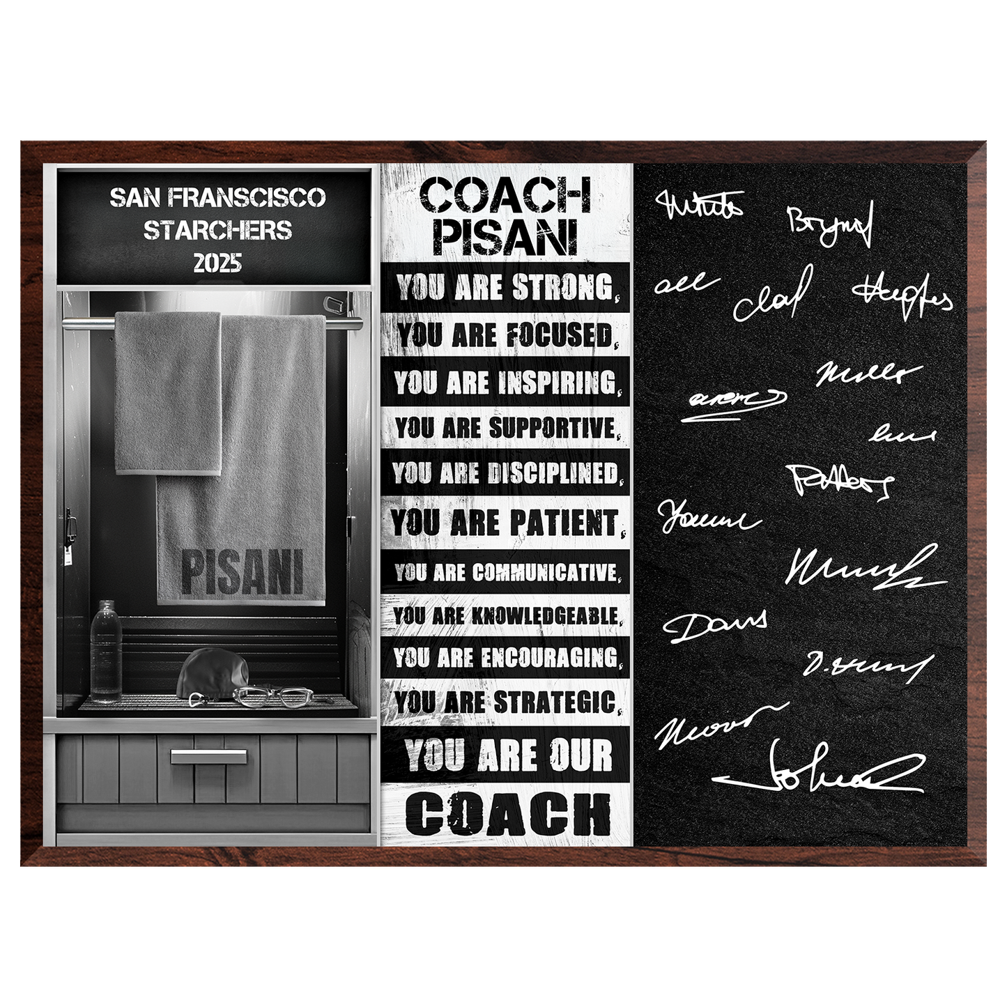 Swimming Coach Signable Plaque – Personalized Team Gift