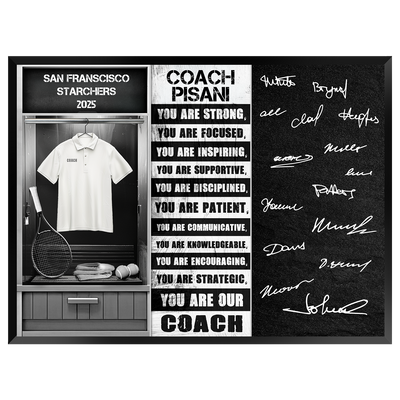 Tennis Coach Signable Plaque – Personalized Team Gift