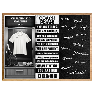 Tennis Coach Signable Plaque – Personalized Team Gift