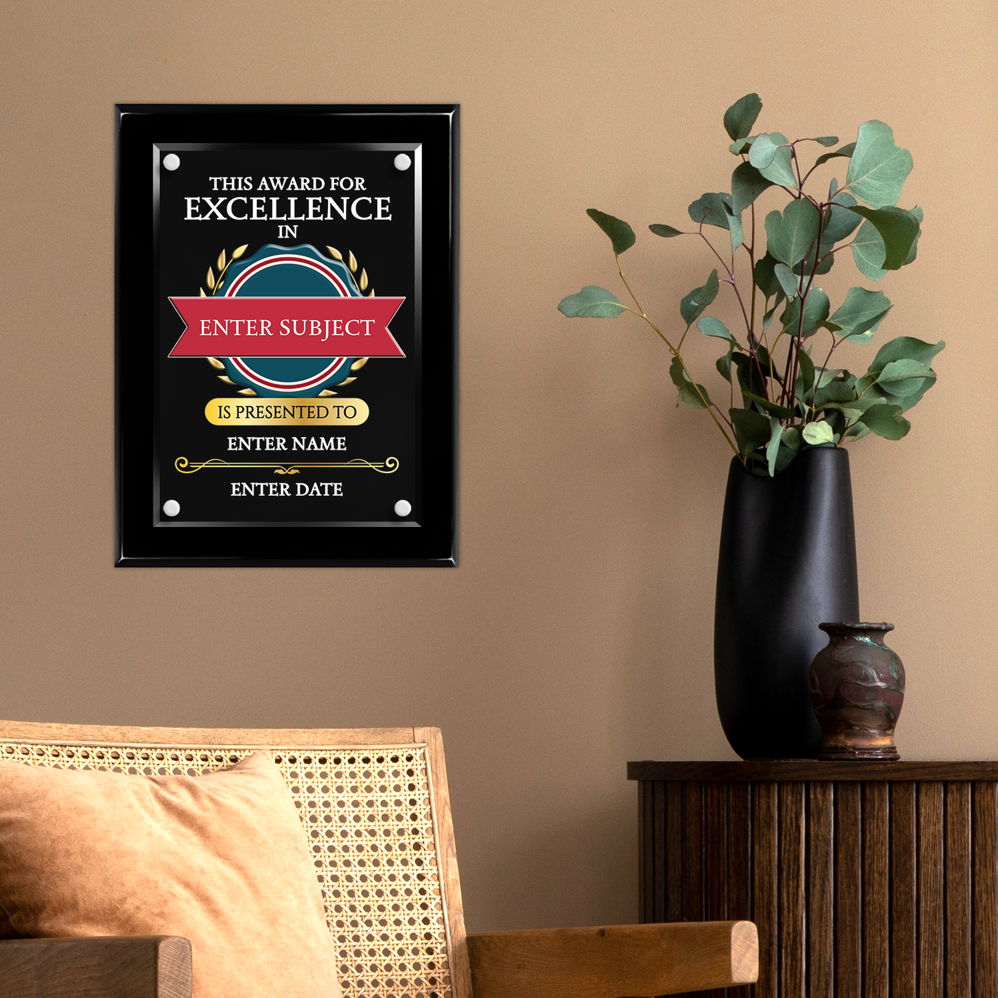 Piano Finish  Floating Acrylic Award - Excellence In Any Subject