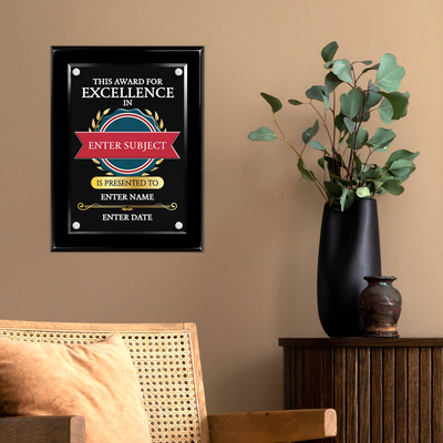 Piano Finish  Floating Acrylic Award - Excellence In Any Subject