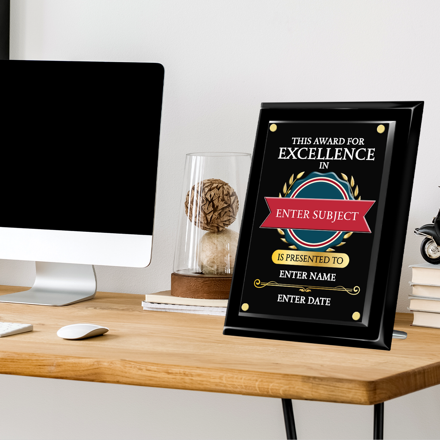 Piano Finish  Floating Acrylic Award - Excellence In Any Subject