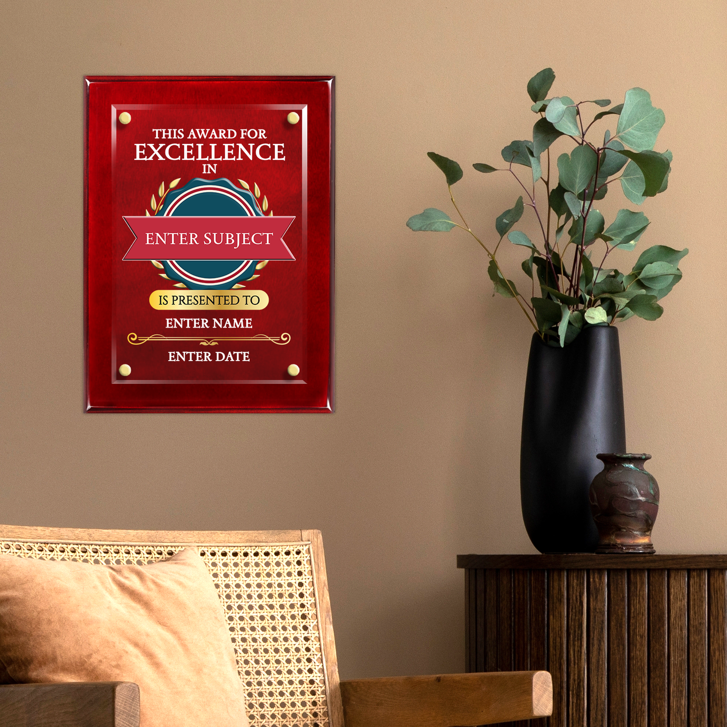 Piano Finish  Floating Acrylic Award - Excellence In Any Subject