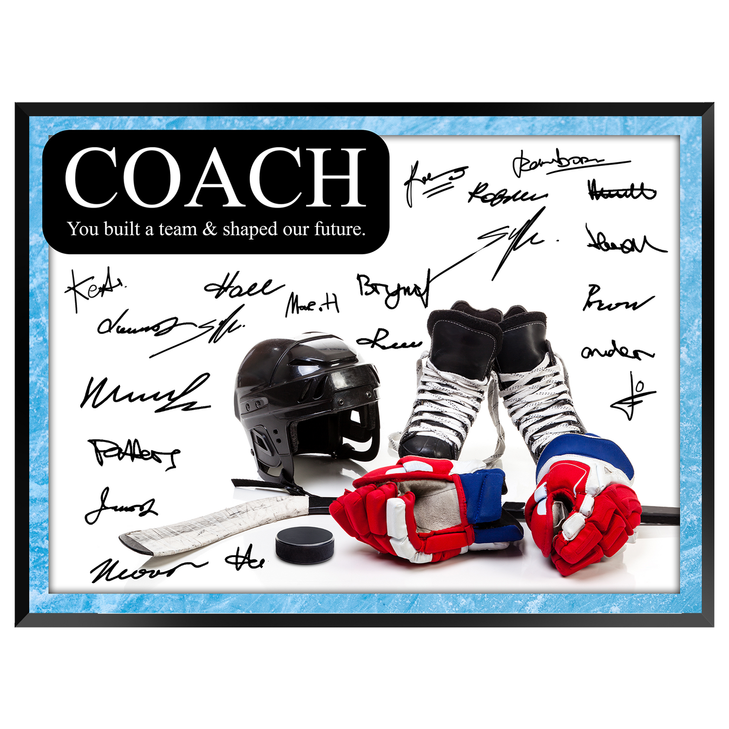 Ice Hockey Coach Signature Plaque  – Team Autograph Gift
