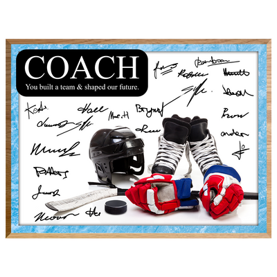 Ice Hockey Coach Signature Plaque  – Team Autograph Gift