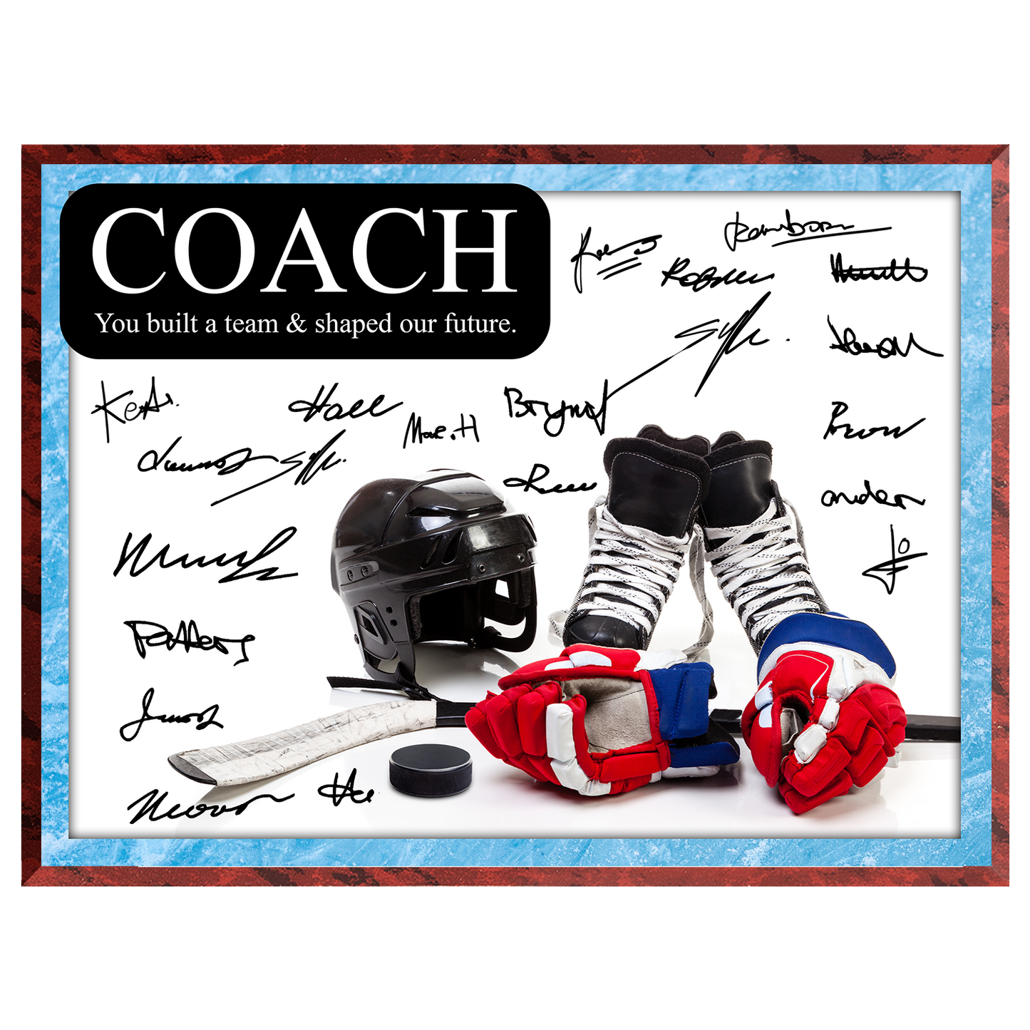 Ice Hockey Coach Signature Plaque  – Team Autograph Gift