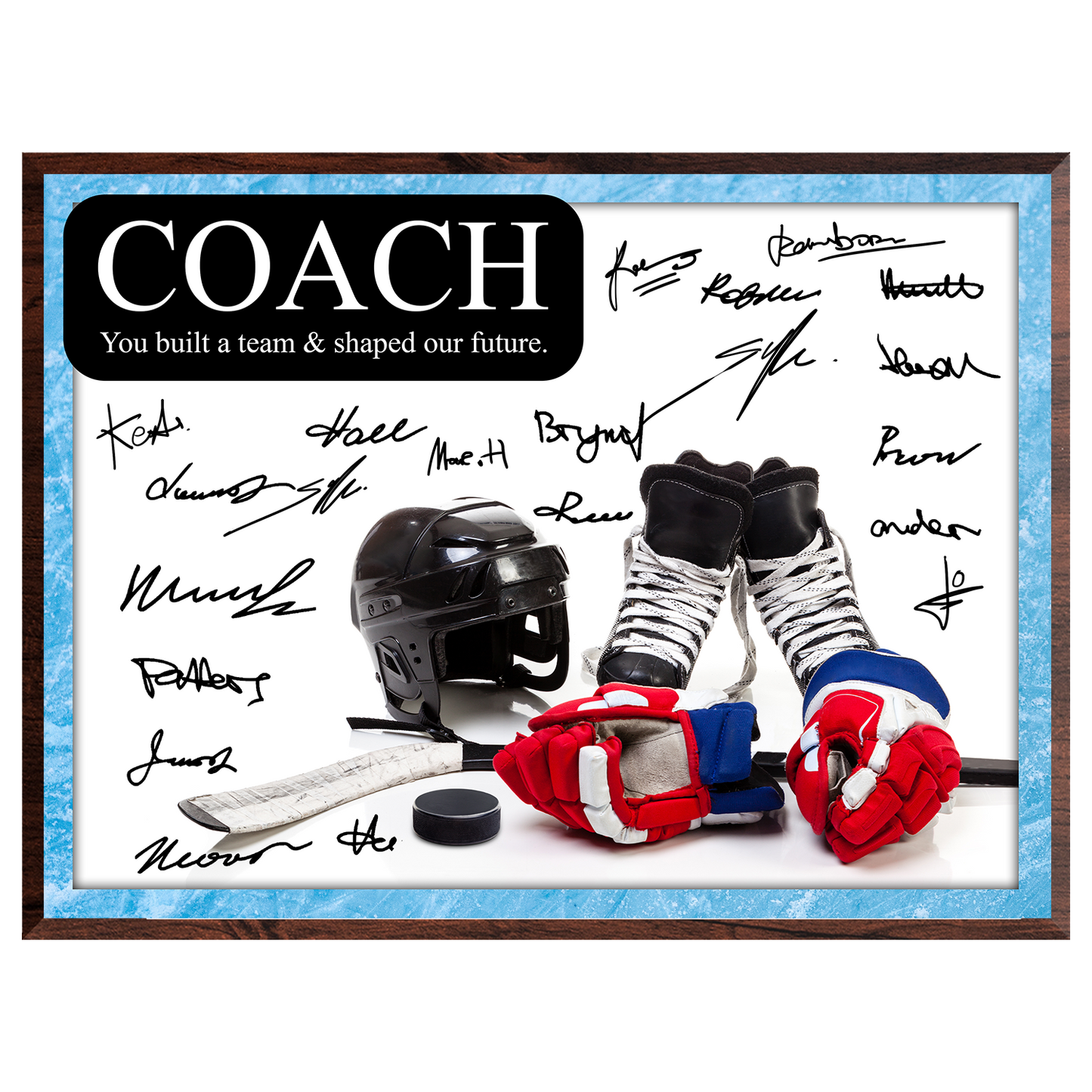 Ice Hockey Coach Signature Plaque  – Team Autograph Gift