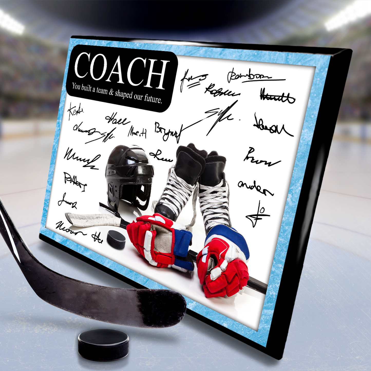 Ice Hockey Coach Signature Plaque  – Team Autograph Gift