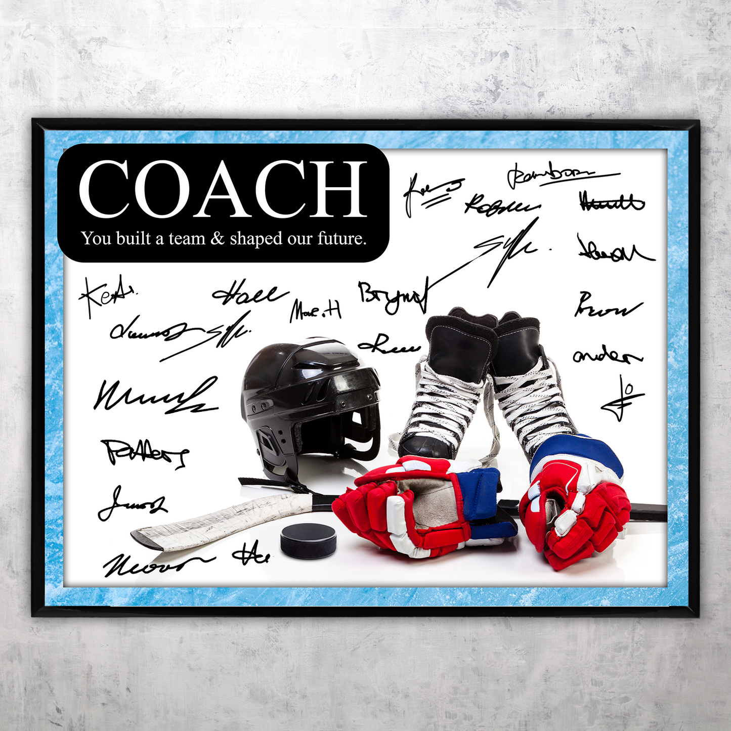 Ice Hockey Coach Signature Plaque  – Team Autograph Gift