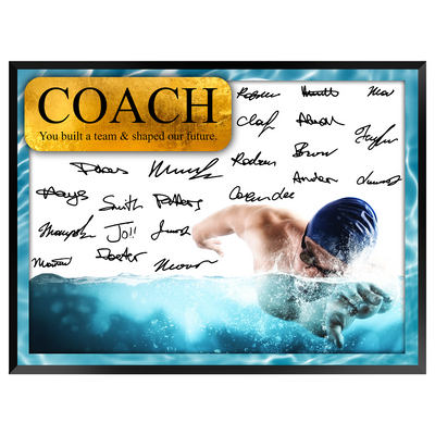 Swimming Coach Signature Plaque  – Team Autograph Gift