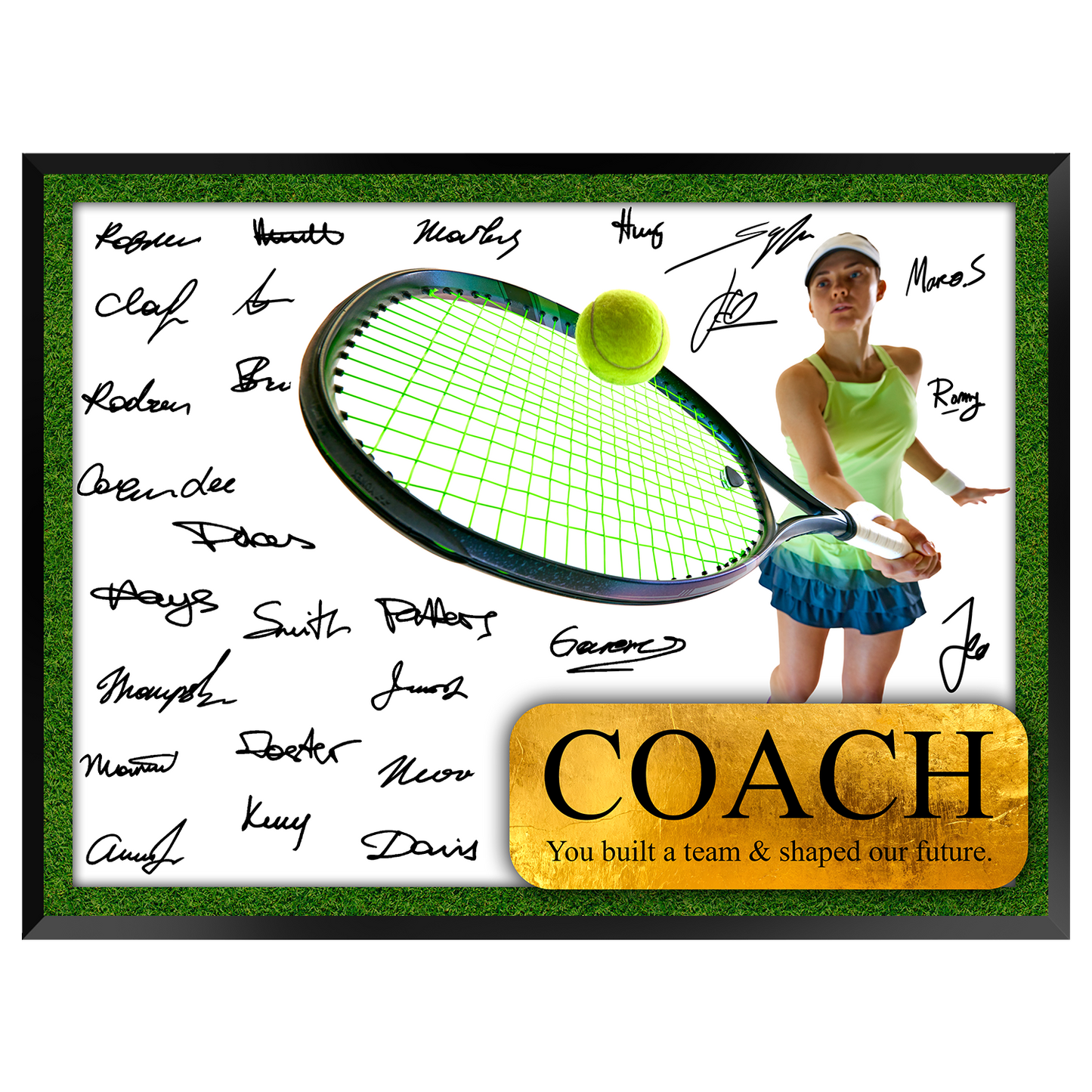 Tennis Coach Signature Plaque  – Team Autograph Gift