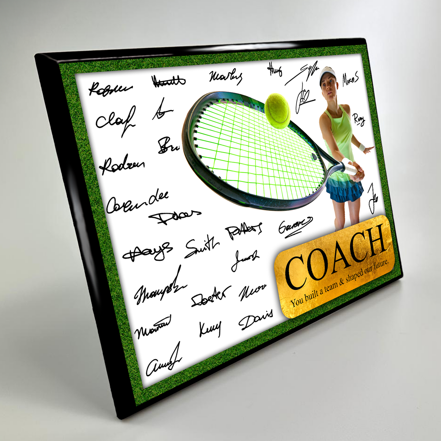 Tennis Coach Signature Plaque  – Team Autograph Gift