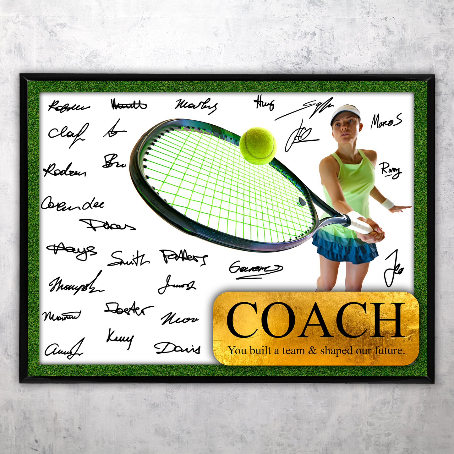 Tennis Coach Signature Plaque  – Team Autograph Gift