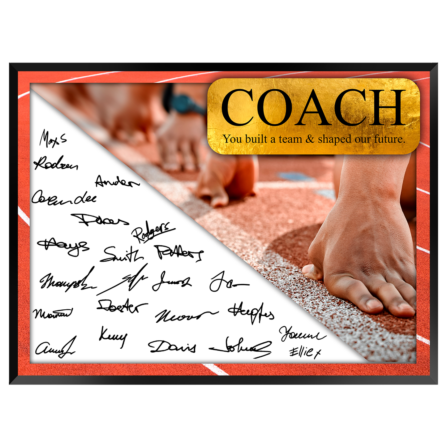 Track & Field Coach Signature Plaque  – Team Autograph Gift