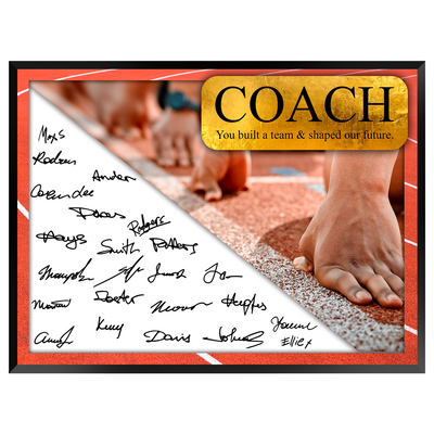 Track & Field Coach Signature Plaque  – Team Autograph Gift