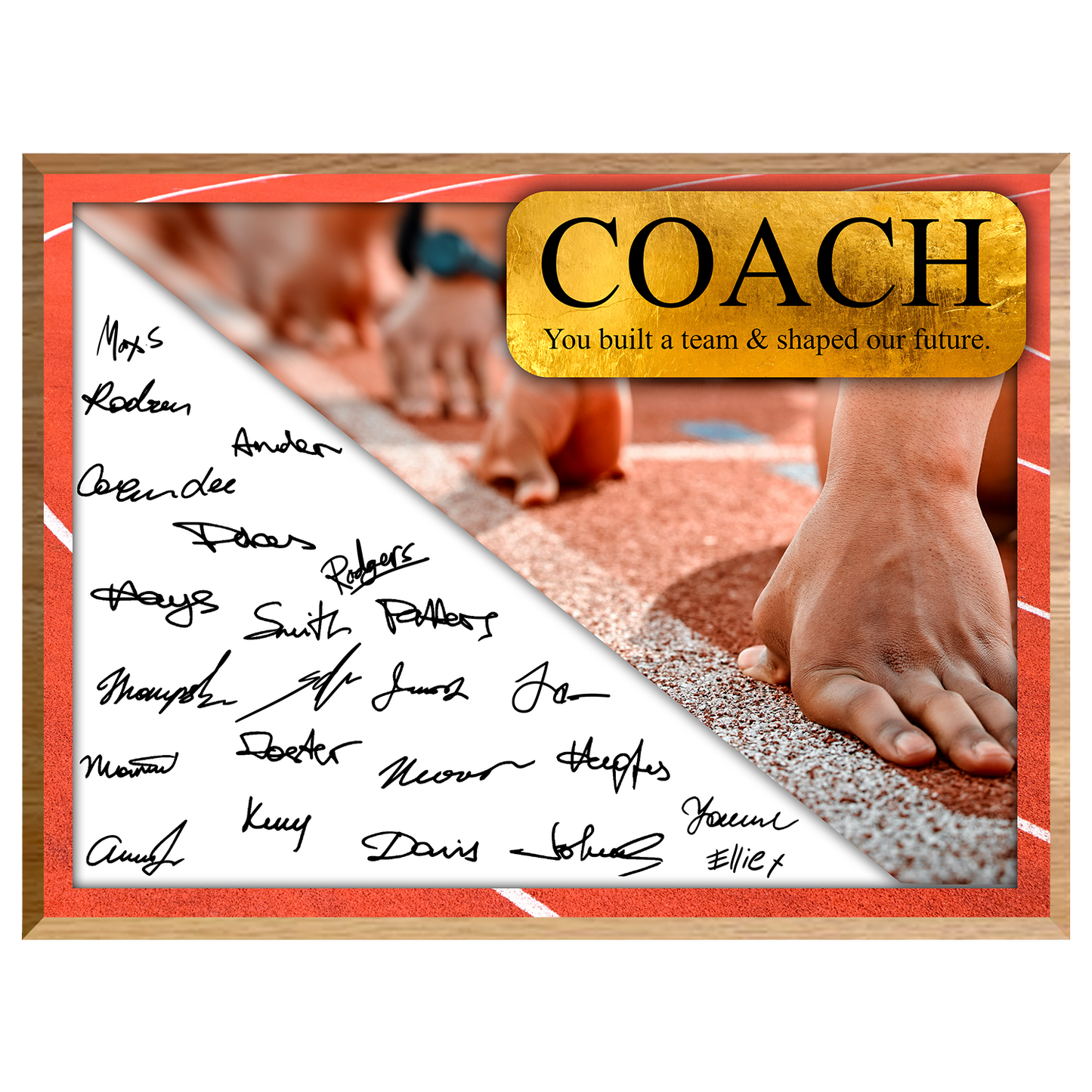 Track & Field Coach Signature Plaque  – Team Autograph Gift
