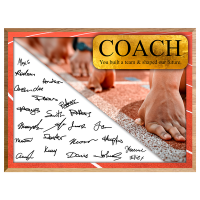 Track & Field Coach Signature Plaque  – Team Autograph Gift