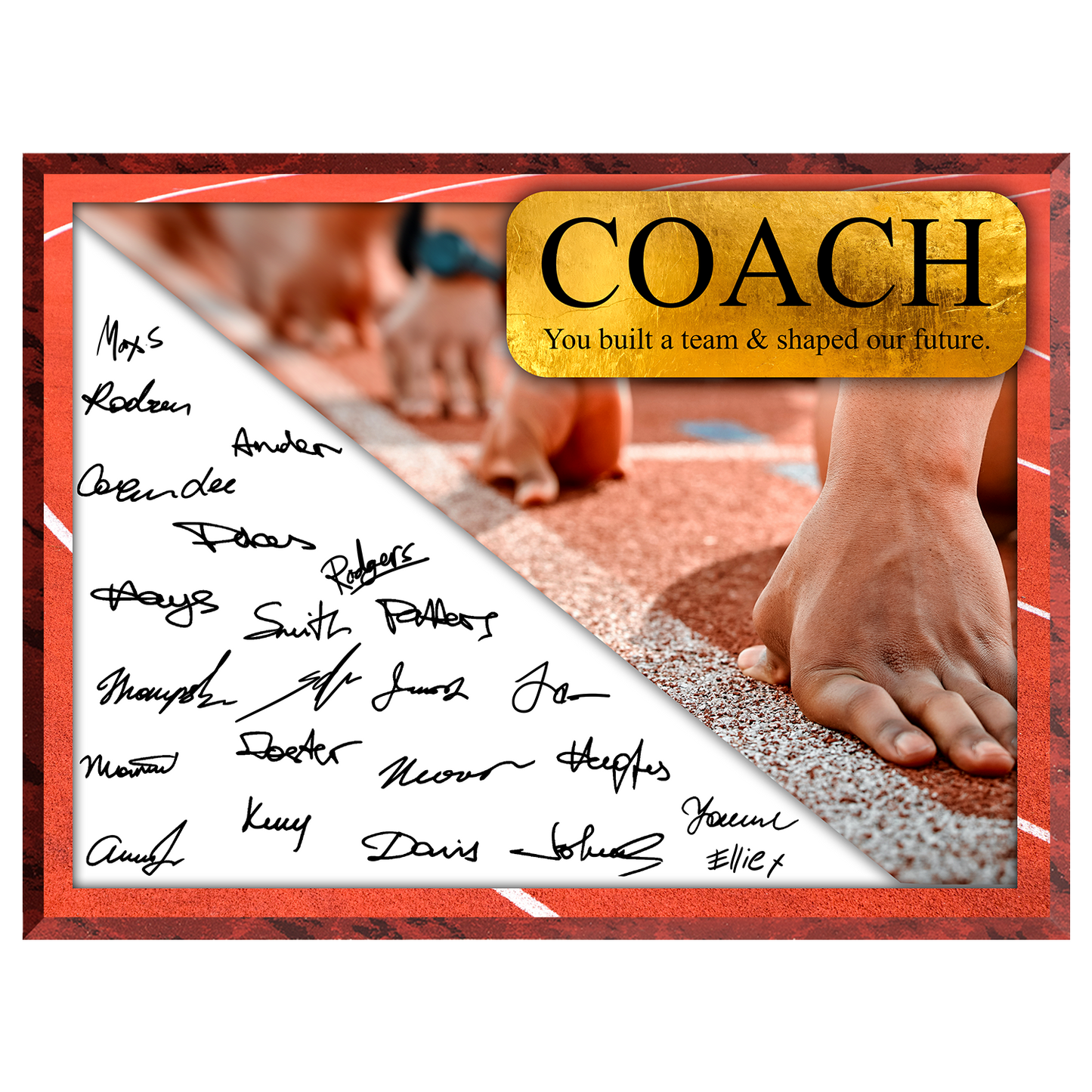 Track & Field Coach Signature Plaque  – Team Autograph Gift