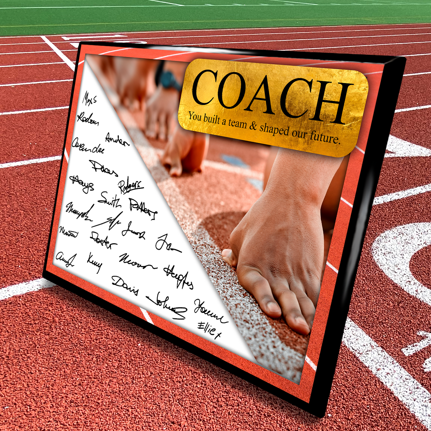 Track & Field Coach Signature Plaque  – Team Autograph Gift