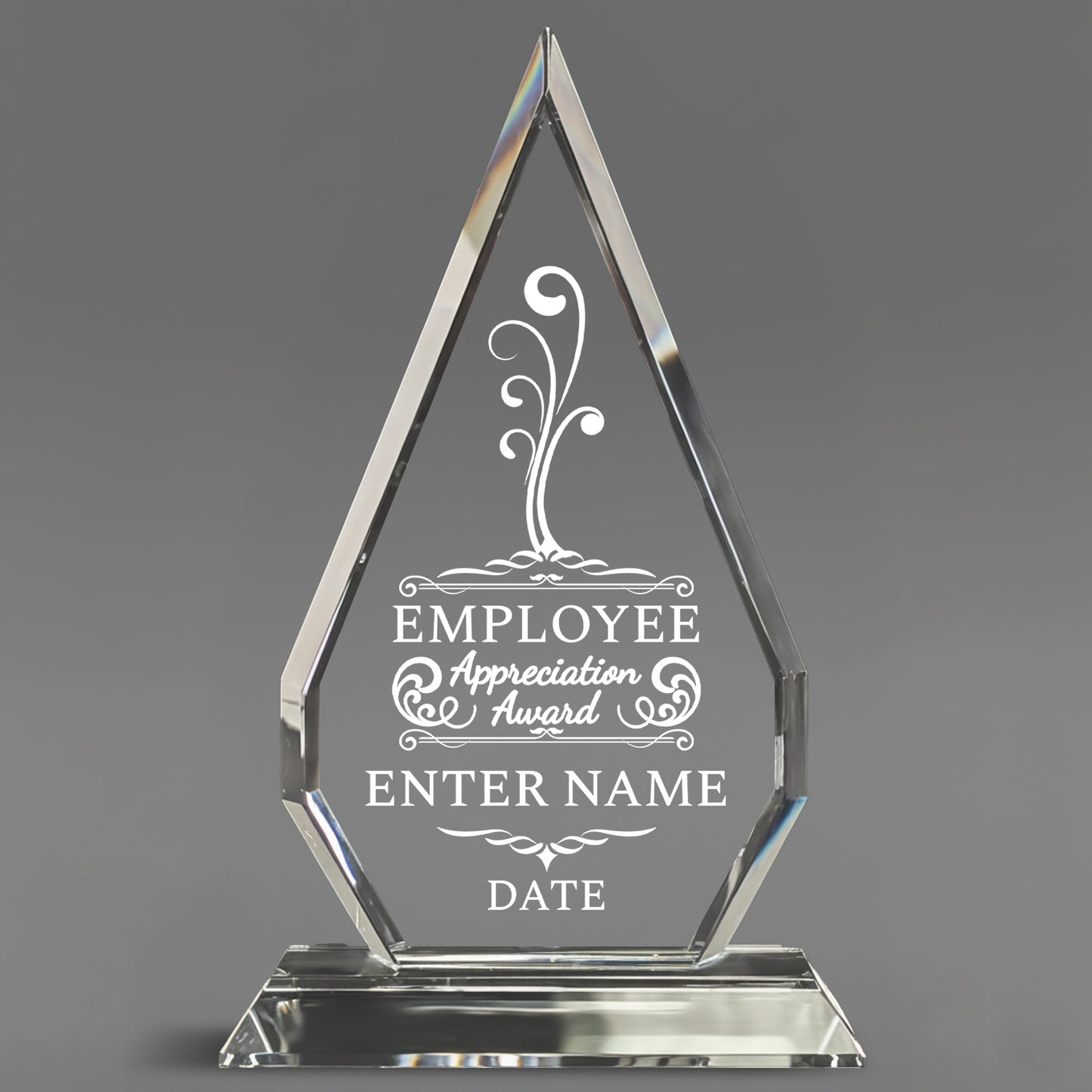Employee Appreciation Award - Optic Crystal Arrowhead Award