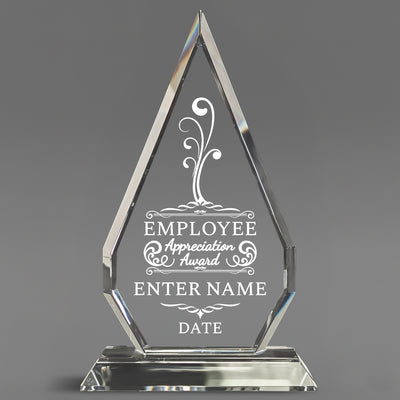 Employee Appreciation Award - Optic Crystal Arrowhead Award