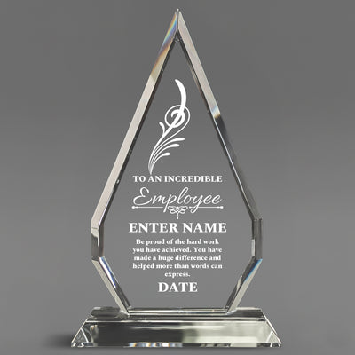 To An Incredible Employee - Optic Crystal Arrowhead Award