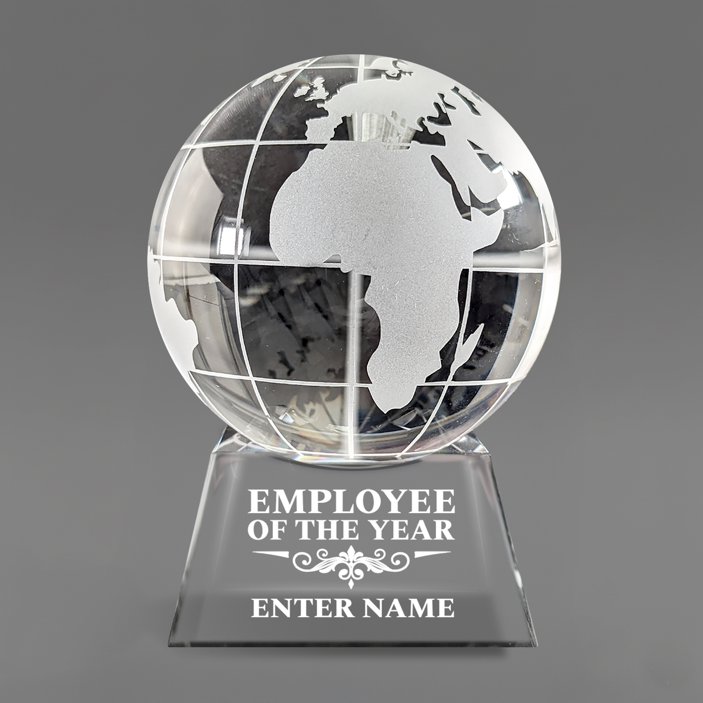 Employee Of The Year - Optic Crystal Globe Award