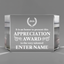 Appreciation Award - Clear Crystal Glass Facet Rectangular Award