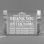 Here is a massive Thank you - Clear Crystal Glass Facet Rectangular Award